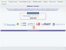 Tablet Screenshot of influencetracker.com